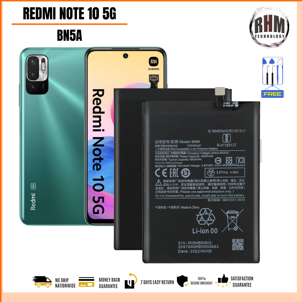 For Xiaomi Redmi Note 10 5g Battery Model Bn5a 5000mah Original Equipment Manufacturer High 4133