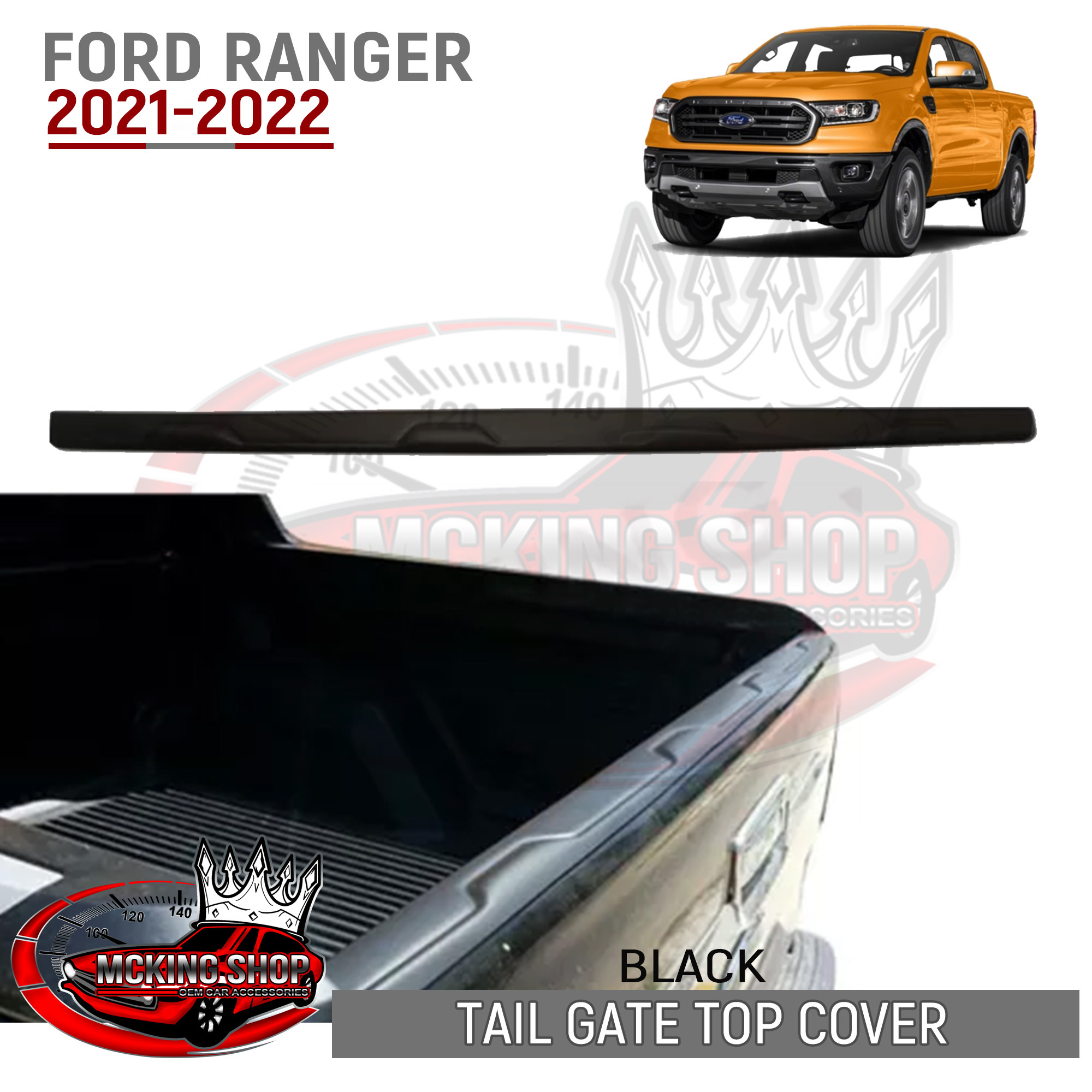 Ford Ranger 20212022 Tail gate / Tailgate Top Cover (Matte Black