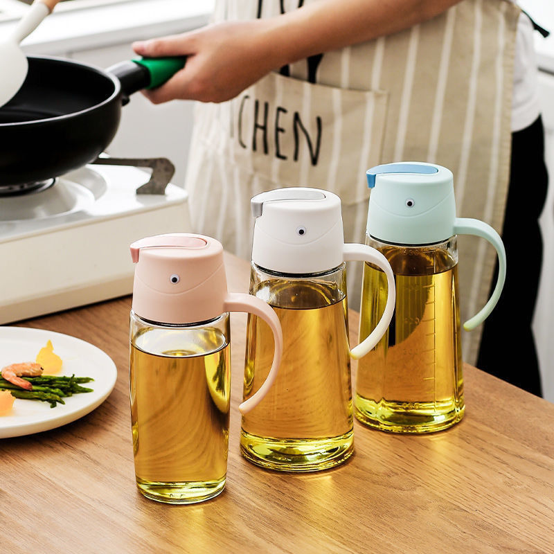 630ml Home Kitchen Storage Oil Pot Contanier Automatic Opening And