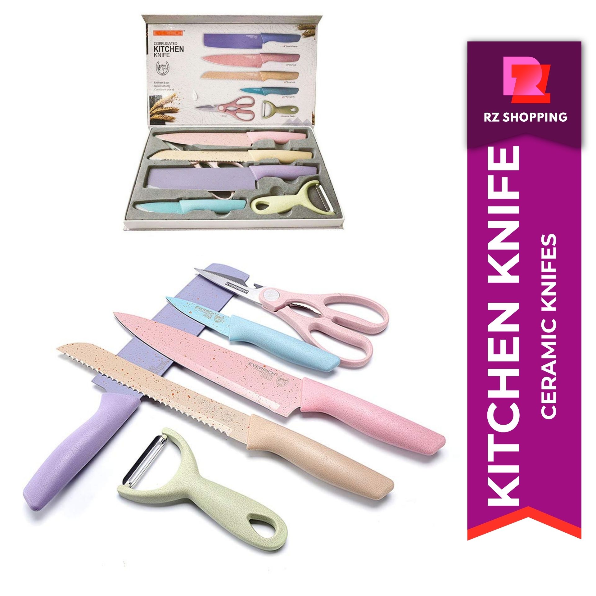 Kitchen Accessories Cutting and Peel,Pastel Good Sharp Kitchen Knives
