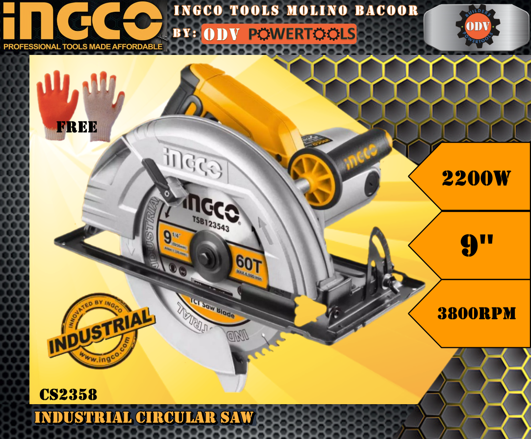 Ingco Industrial Circular Saw 9" 2200W CS2358 ODV POWERTOOLS Lazada PH