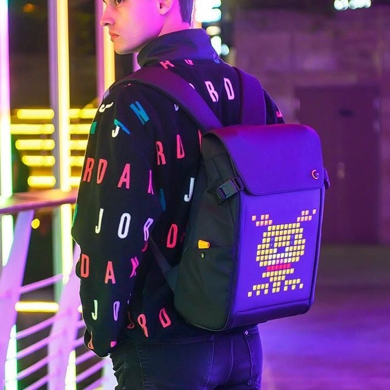 Divoom LED Display Laptop Backpack with App Control, 17 inch Cool DIY Pixel Art Animation Fashion Backpack, Unique Gift for Men or Women