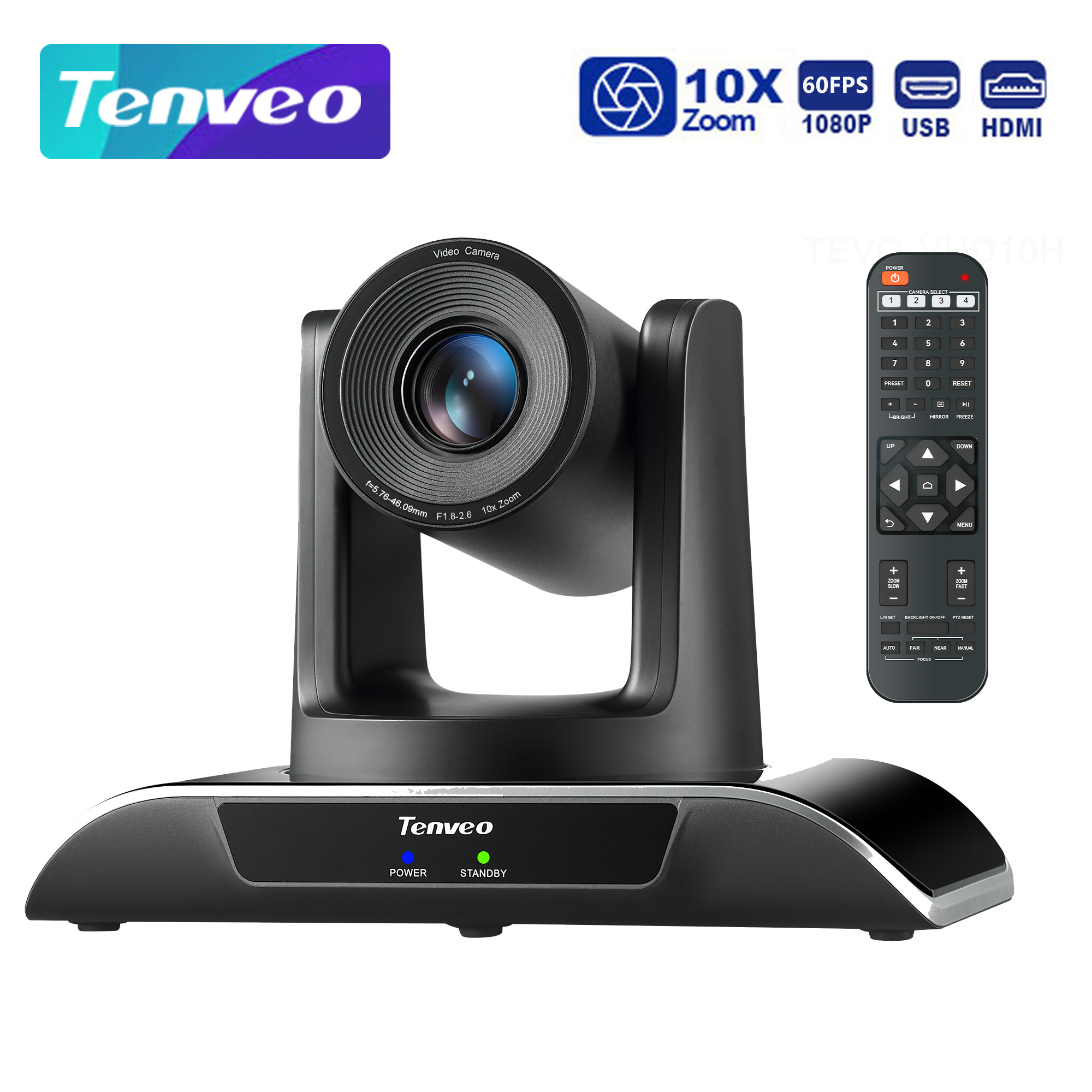 Tenveo VHDPRO10U PTZ Conference Room Camera 10X Optical Zoom USB3.0 ...