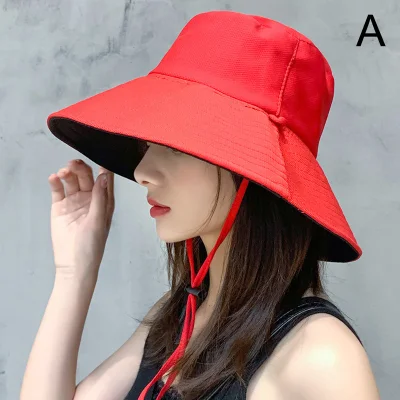 XiaoSongShu Women Sun Hat Anti-UV With Shield Big Summer Protection Wide Brim Sunscreen Hats Visor Protective Caps Ladies Solid Color