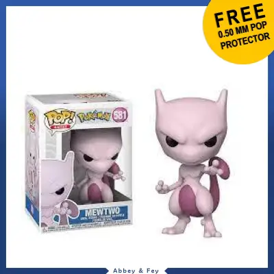 Funko Pop Games Pokemon MEWTWO #581 (Free Protector) Sold by Abbey & Fey