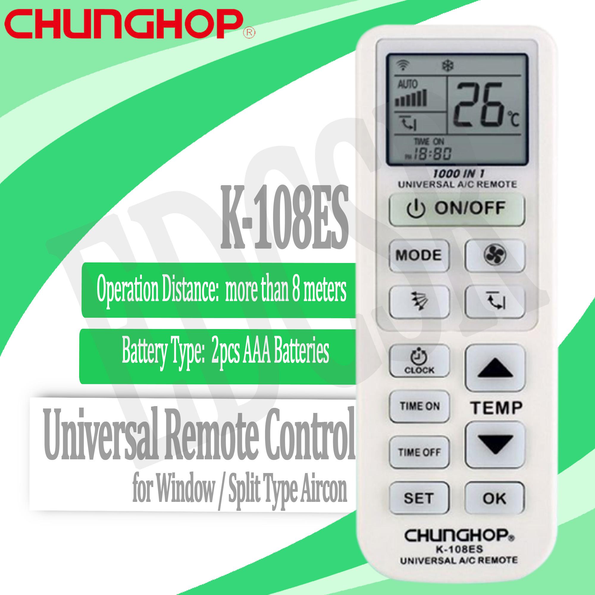 Chunghop K-108ES Universal Aircon Remote Control 1000 in 1 | Lazada PH