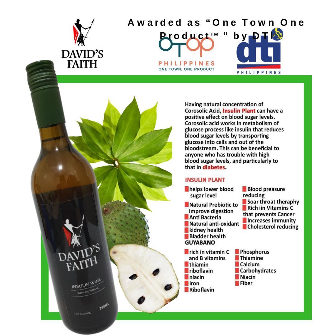 David's Faith 100 Original Insulin Wine 750ml Guyabano Flavor