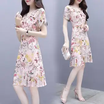 short sleeve long dress