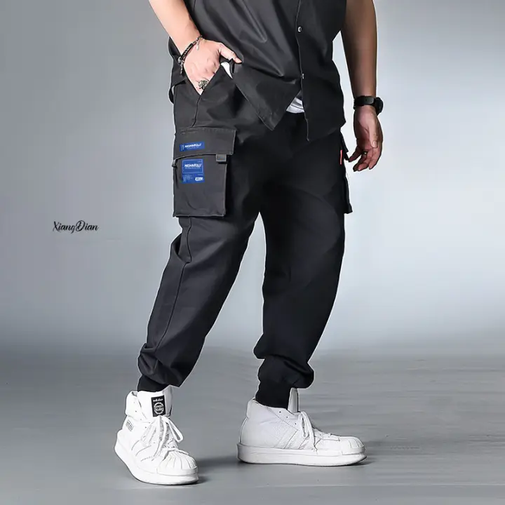 black oversized cargo pants