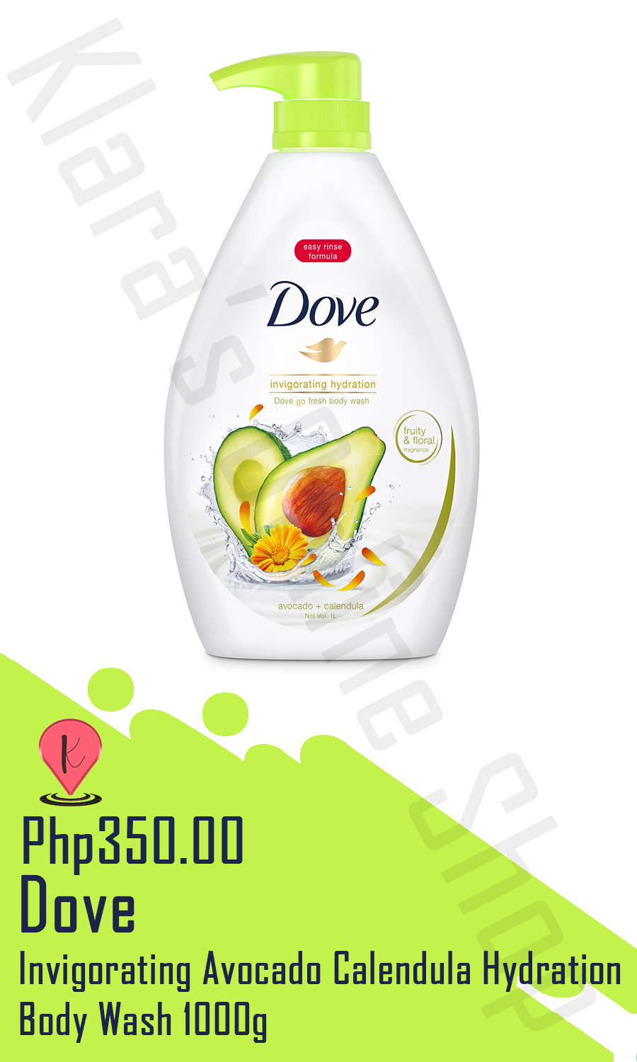 Dove Invigorating Avocado Calendula Hydration Body Wash 1000g Lazada PH