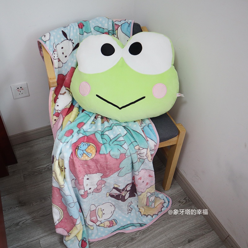 PRETTY】 Cute Keroppi Plush Toy Soft Sanrio Keroppi Frog Plushies Back  Cushion Headrest Birthday Gifts For Girl