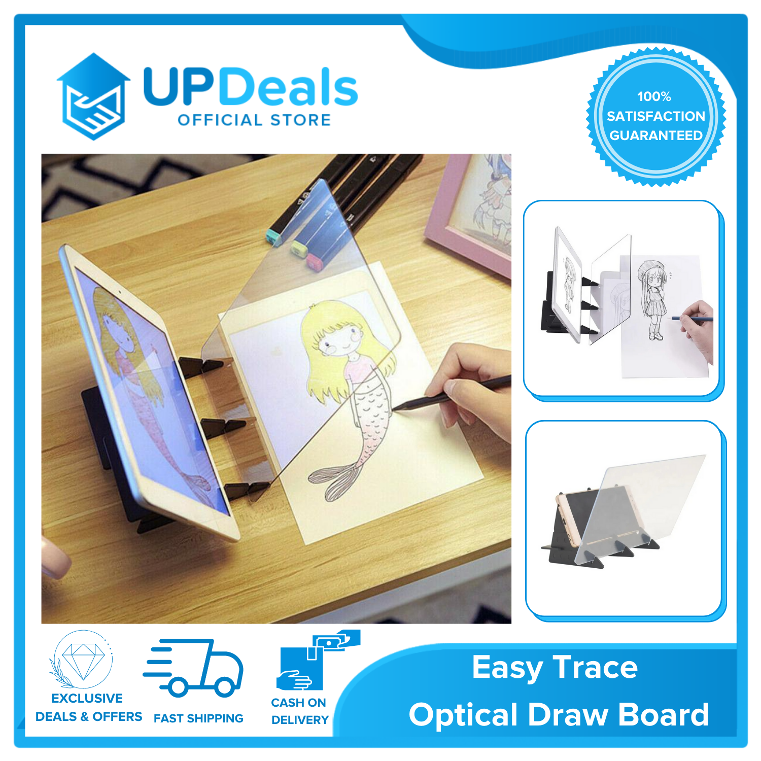 UPDeals, Optical Image Drawing Board Sketch Reflection Dimming Bracket for  Mobile Phone or Tablet