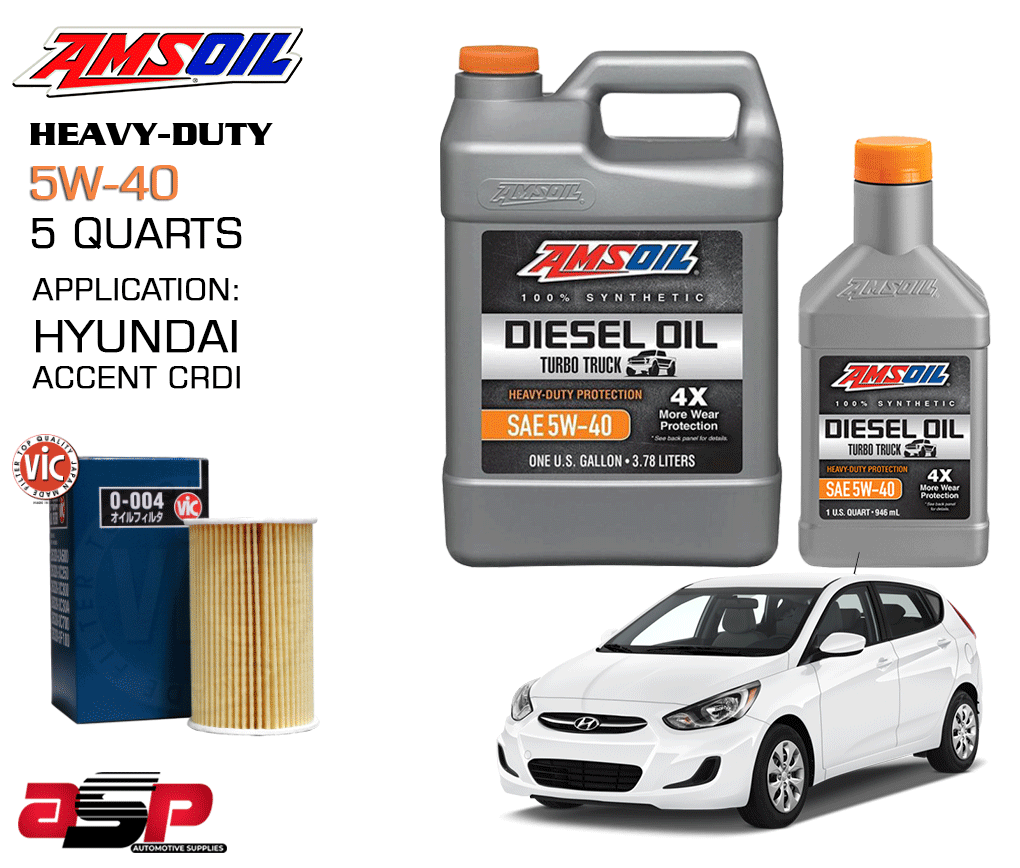 AMSOIL 5W-40 Heavy-Duty Turbo Truck 100% Synthetic Diesel Oil 5 Quarts ...