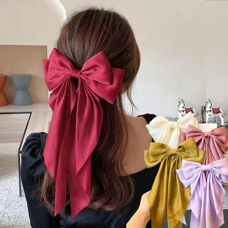 Women Ribbon Hair Clip Hair Accessories Bowknot Ribbons Braided Hairpins Headdresses Summer