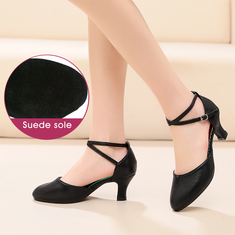 HIPPOSEUS Women Standard Latin Dance Shoes,Open Toes,Heel Height 2.75/1.96 Model UK217 