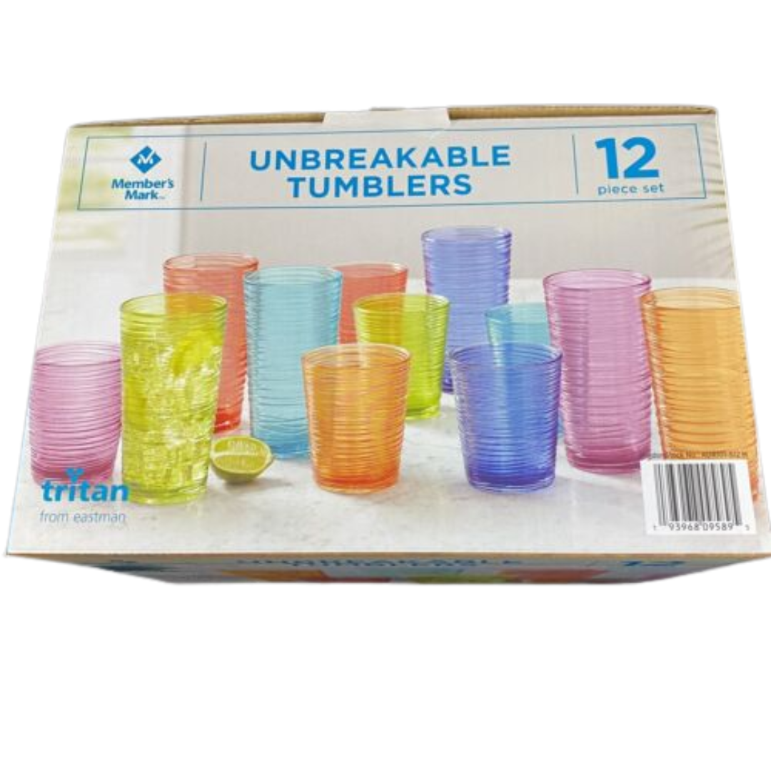Member's Mark Unbreakable Tritan Tumblers, 12 Pack (Swirl Multi