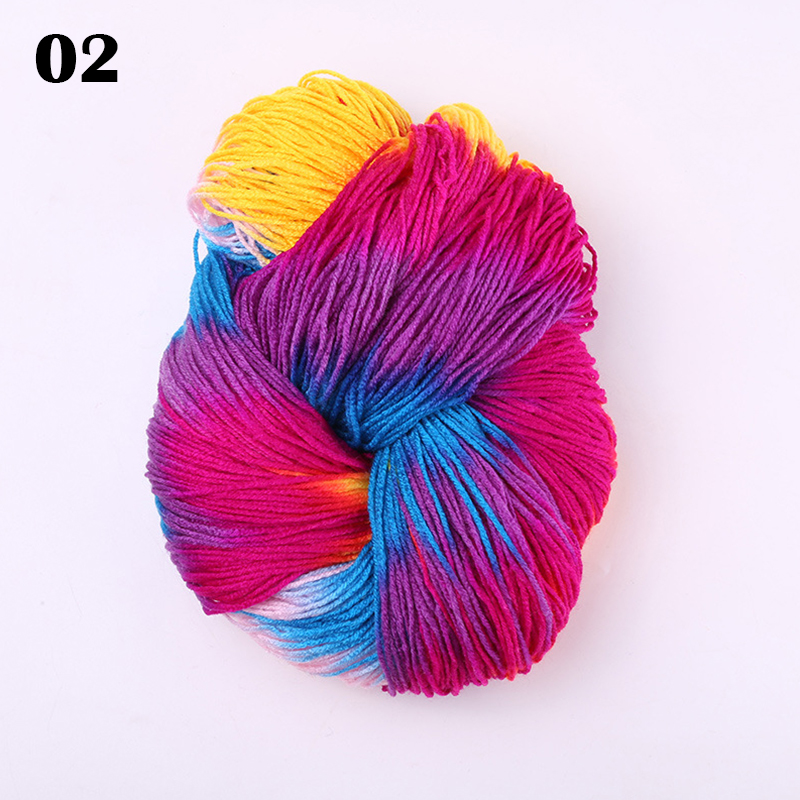 Nuoke 1PC DIY Yarn Multicolor 50g Knitting Wool Hand Crocheted Colorful Sweater Cotton