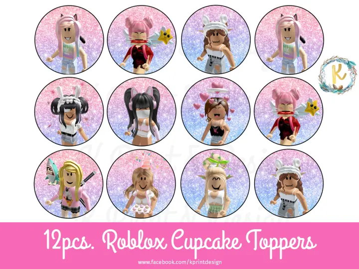 12pcs Roblox Girl Birthday Cupcake Toppers Lazada Ph - roblox girl toppers