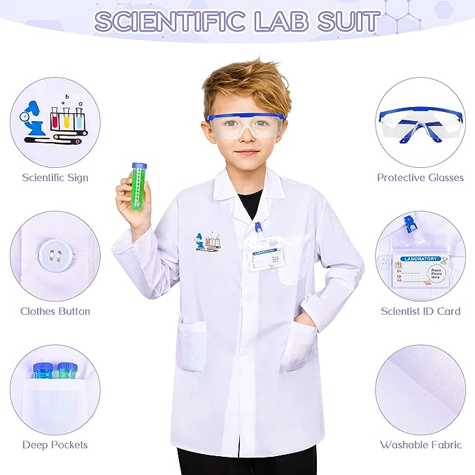  Science Kit for Kids,120 Science Lab Experiments,Scientist  Costume Role Play STEM Educational Learning Scientific Tools,Birthday Gifts  and Toys for 4 5 6 7 8 9 10-12 Years Old Boys Girls Kids : Toys & Games