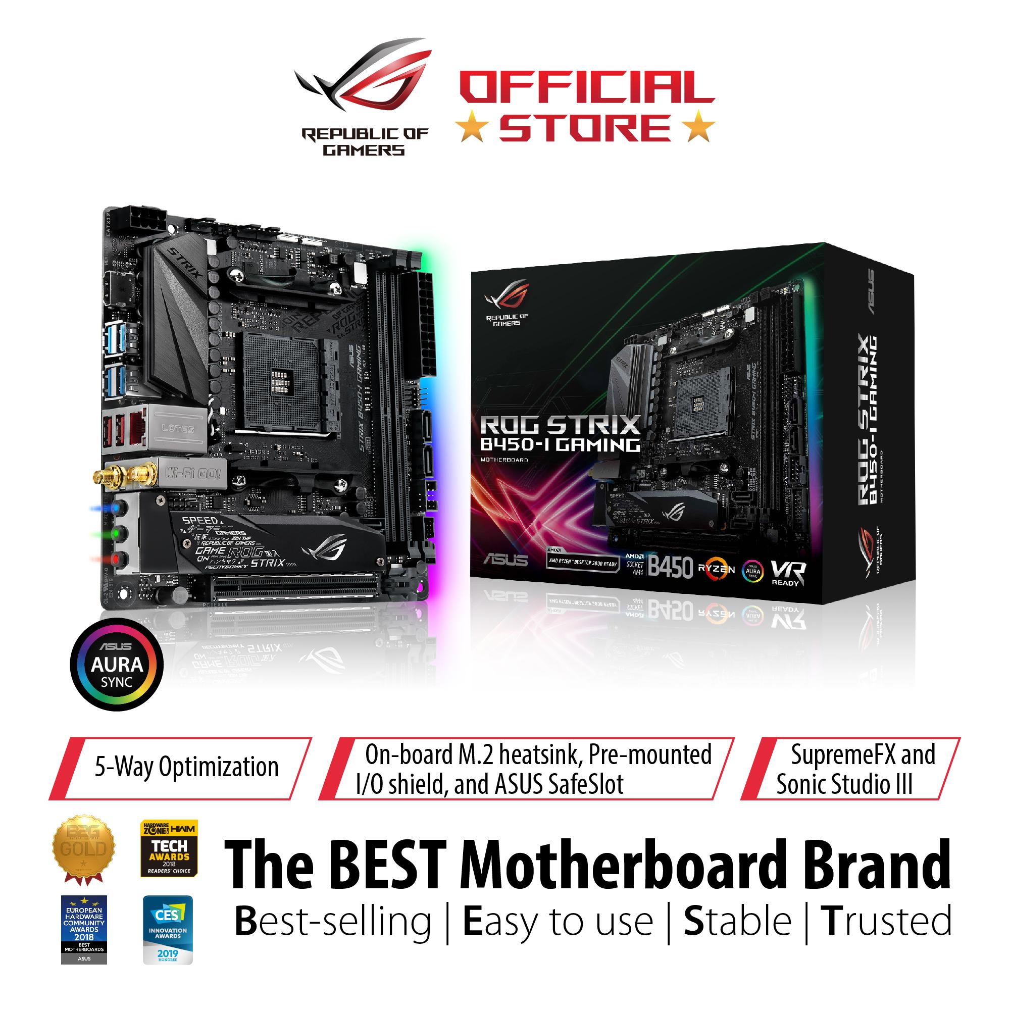 ROG STRIX B450I GAMING AMD AM4 B450 ITX gaming motherboard with DDR4