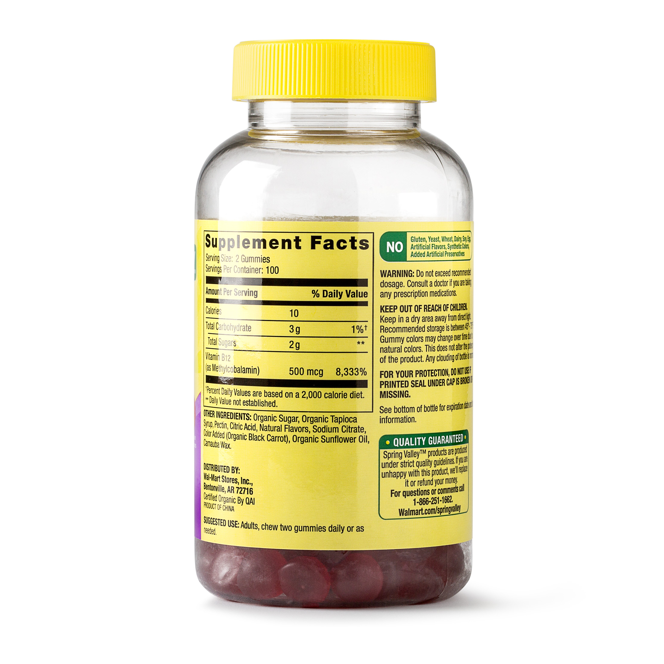 Spring Valley Vitamin B12 Gummy, 500 mcg, 200 Counts review and price