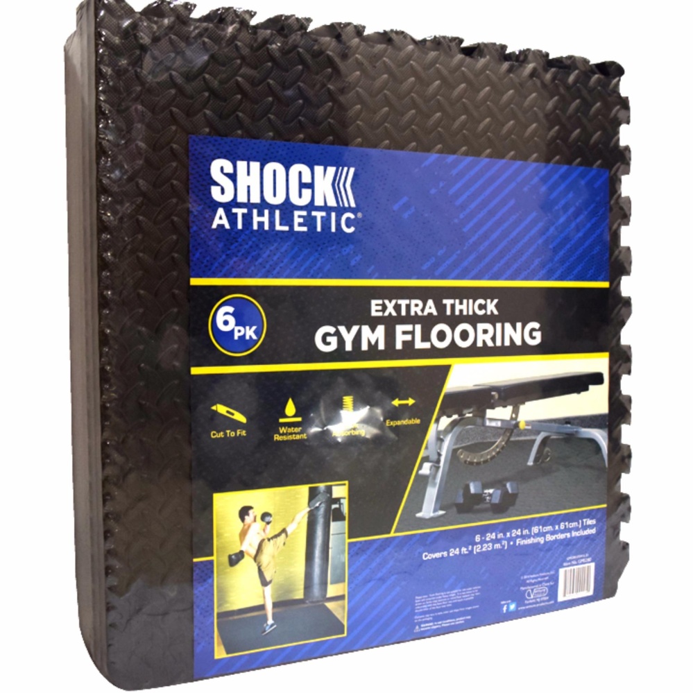 Extra Thick Gym Flooring Shock Athletic 6pack GMS280