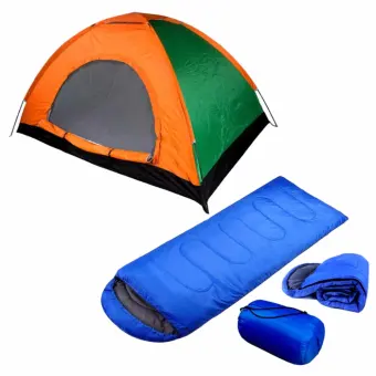 camping tents and sleeping bags