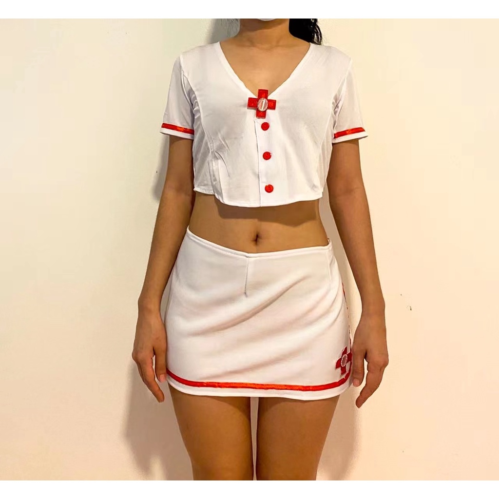 New Sexy Nurse Sexy Lingerie Uniform Temptation Nurse Costume Role Play Rhinestone Mosaic 4in1 8802