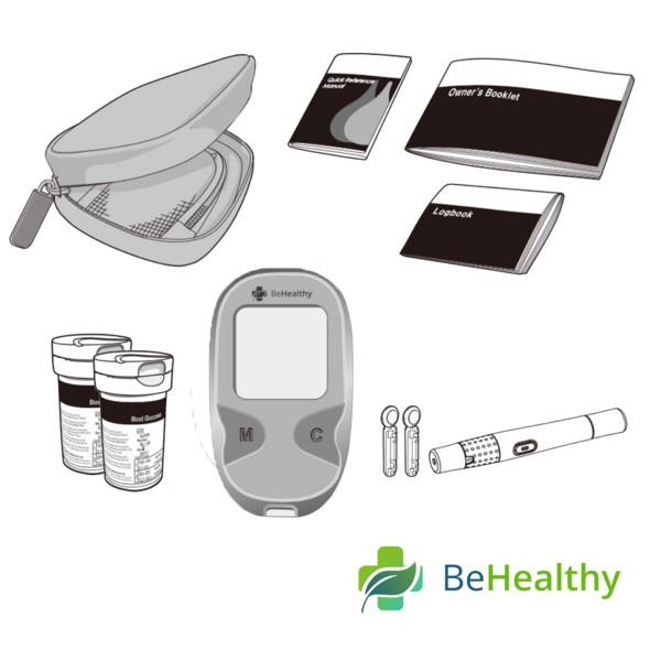 BeHealthy Blood Glucose Monitor Set Sugar Test Monitor 10
