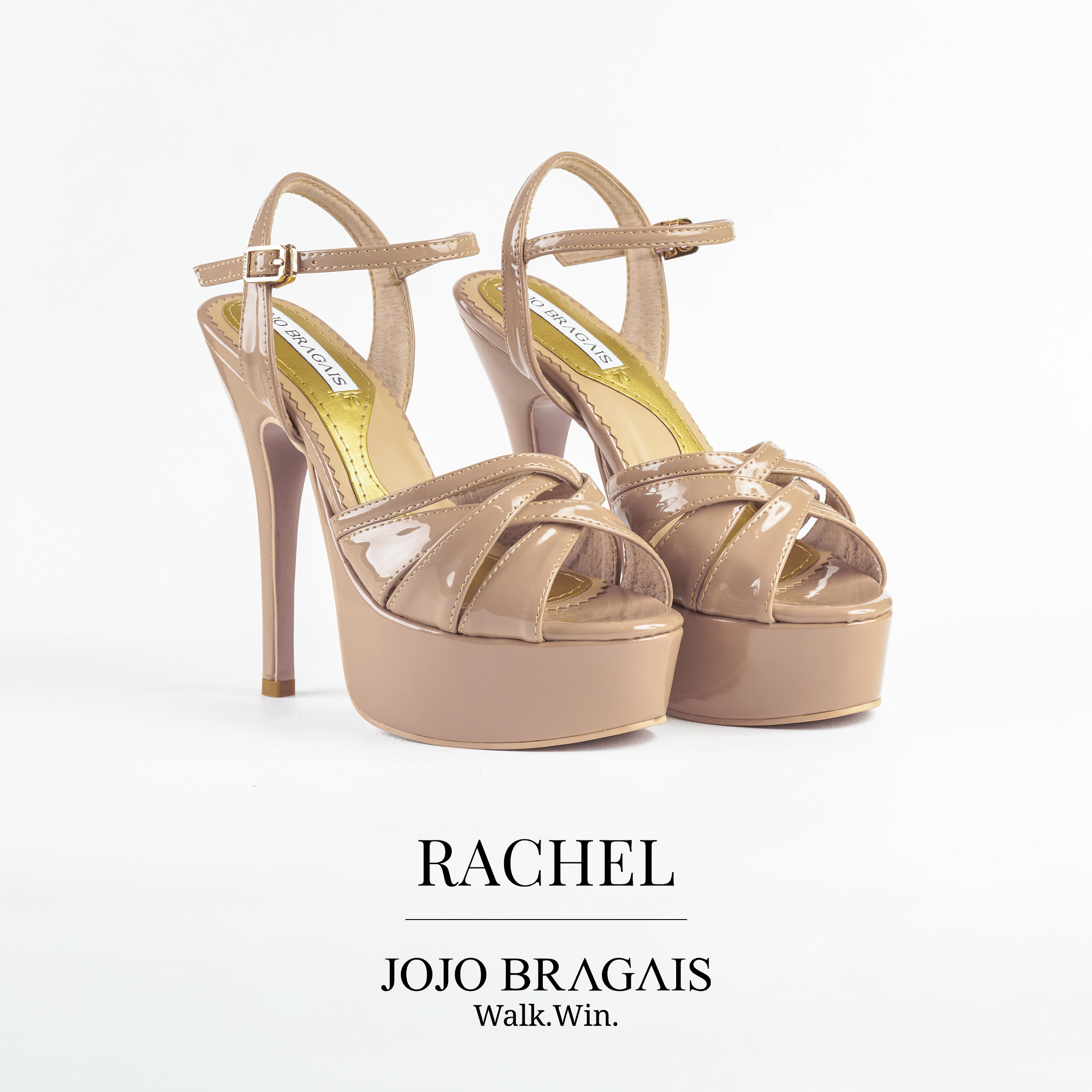 JOJO BRAGAIS RACHEL 5inch サイズ6 Jojo Bragais Rachel Nude-Glossy 5-Inch High Heels | Pageant Heels