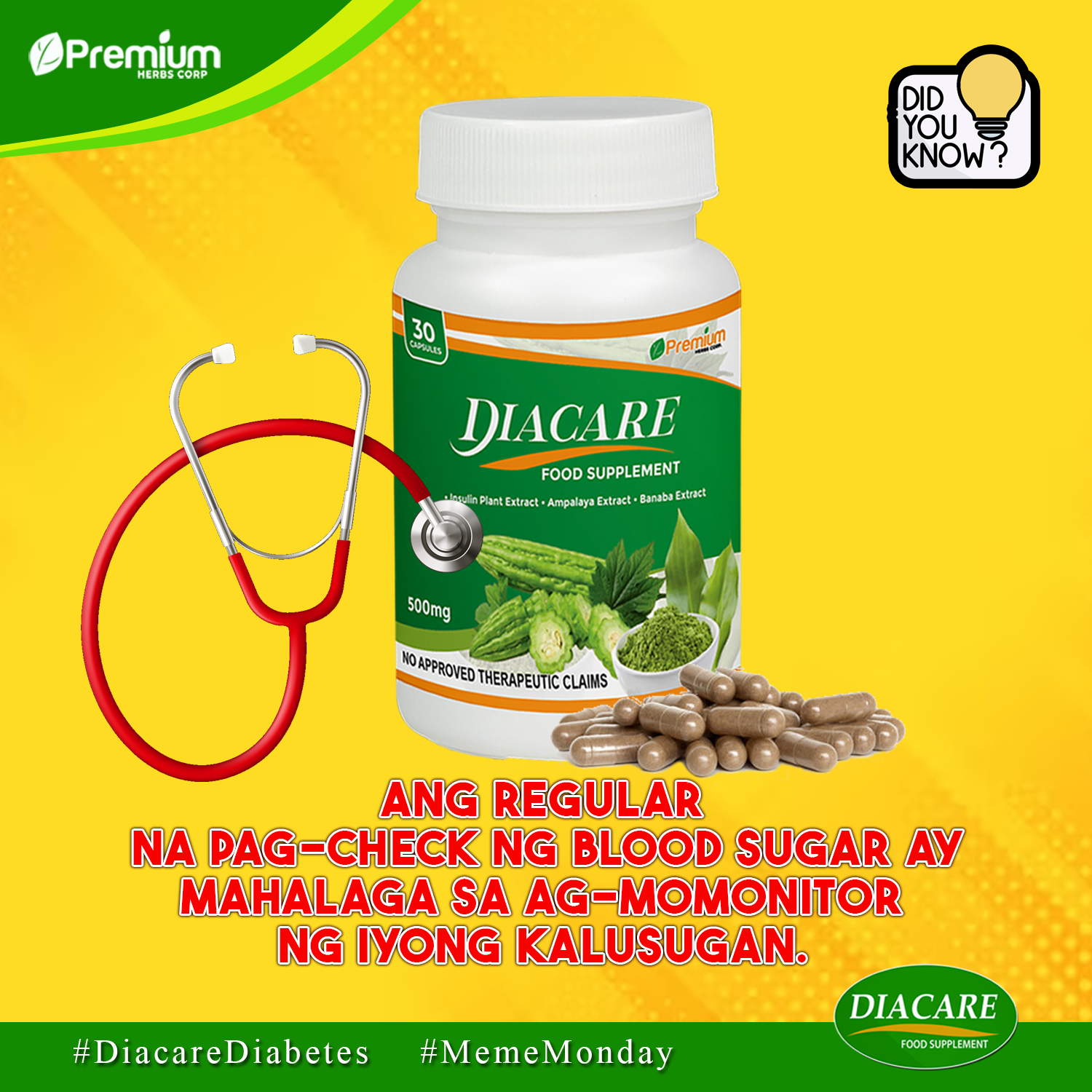 PHC07-A DiaCare,Organic herbal medicine for Diabetes,Supplement with ...