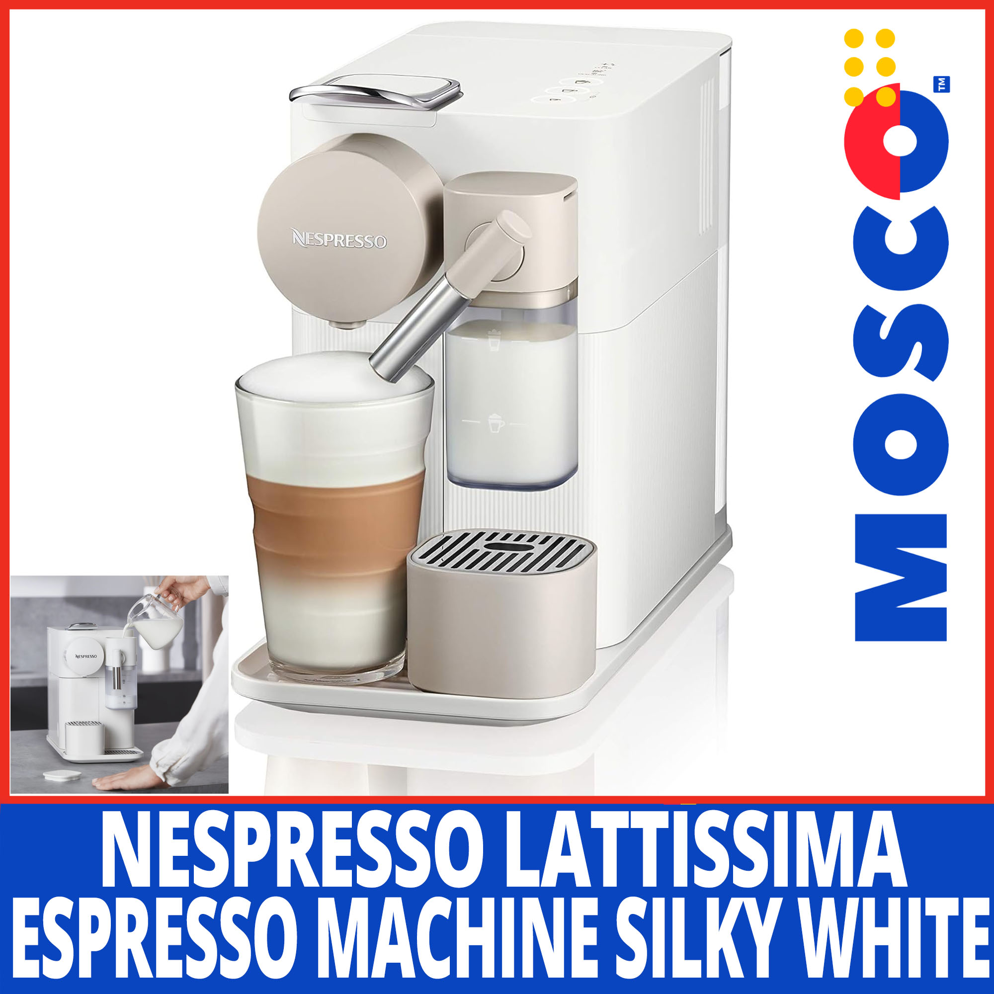 Nespresso Lattissima One Silky White Espresso Machine by De'Longhi