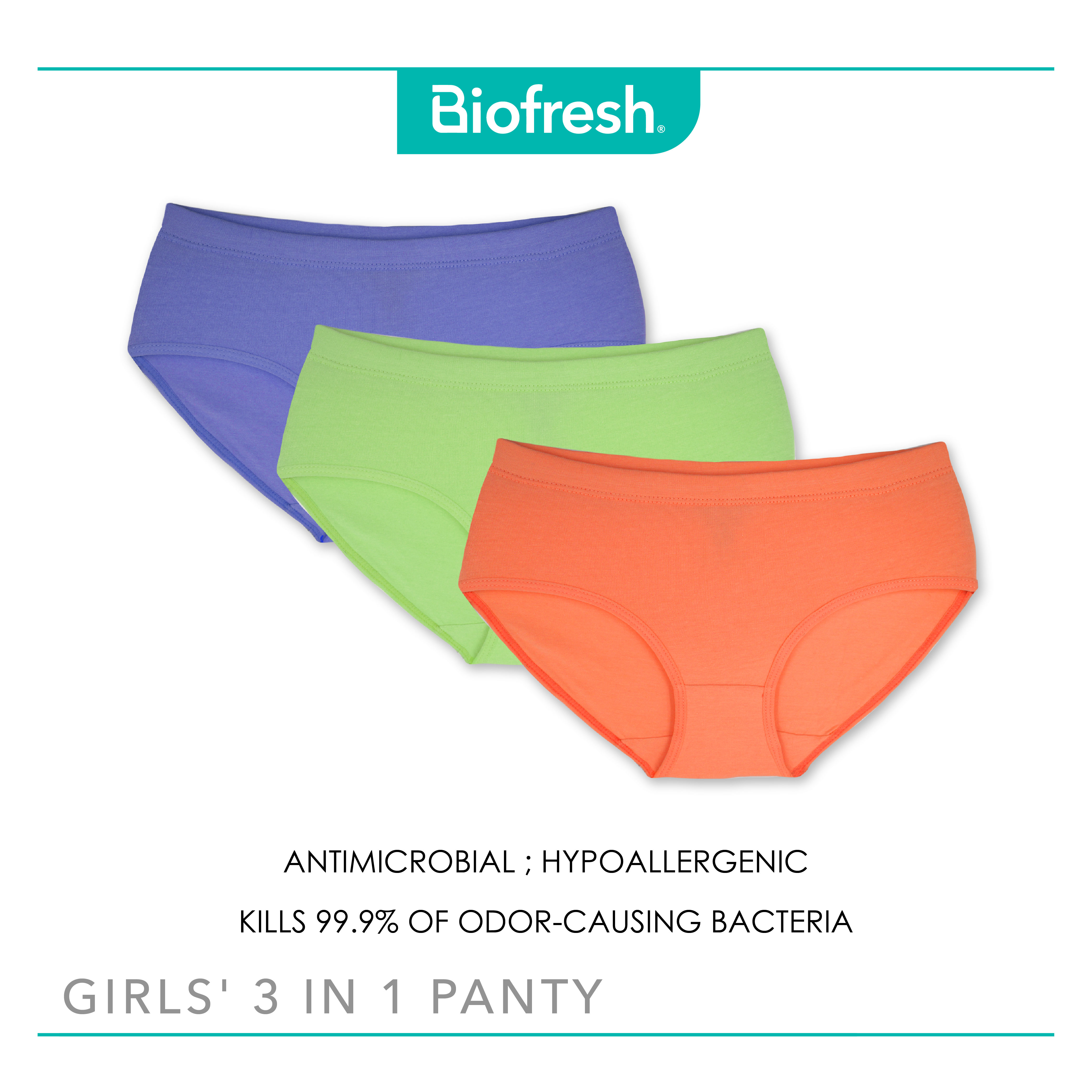 Biofresh Ladies' Antimicrobial Cotton Boyleg Panty 3 pieces in a pack  ULPBG0401