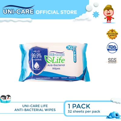 Uni-Care Life Anti-Bacterial Wipes 32's Pack of 1