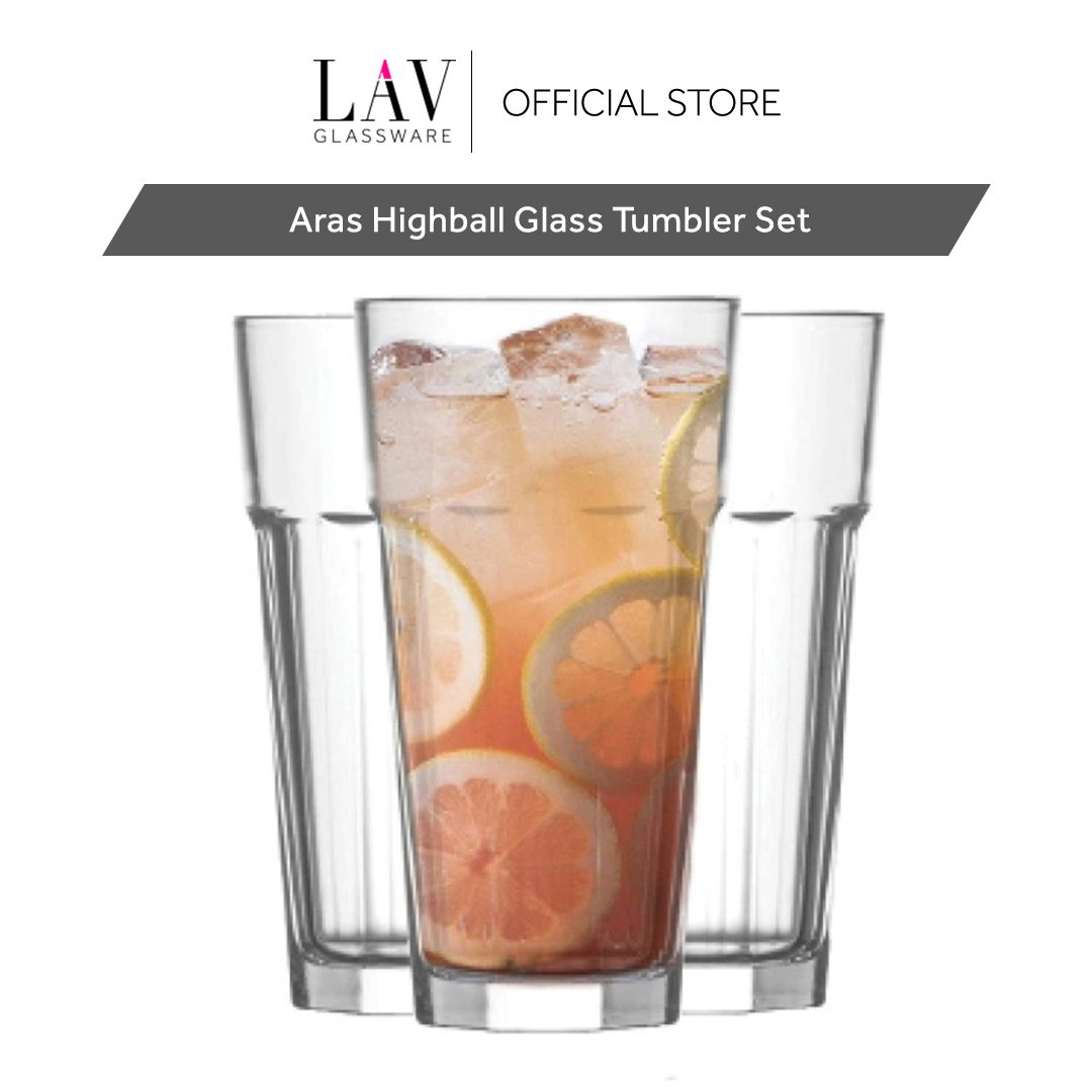 LAV Liberty 6 - Piece 12.25oz. Glass Highball Glass Glassware Set