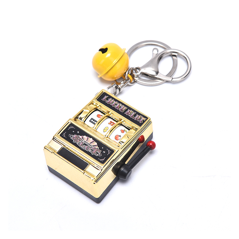 Game Decompression Slot Machine Key chain keyring Mini Fruit Handheld Box