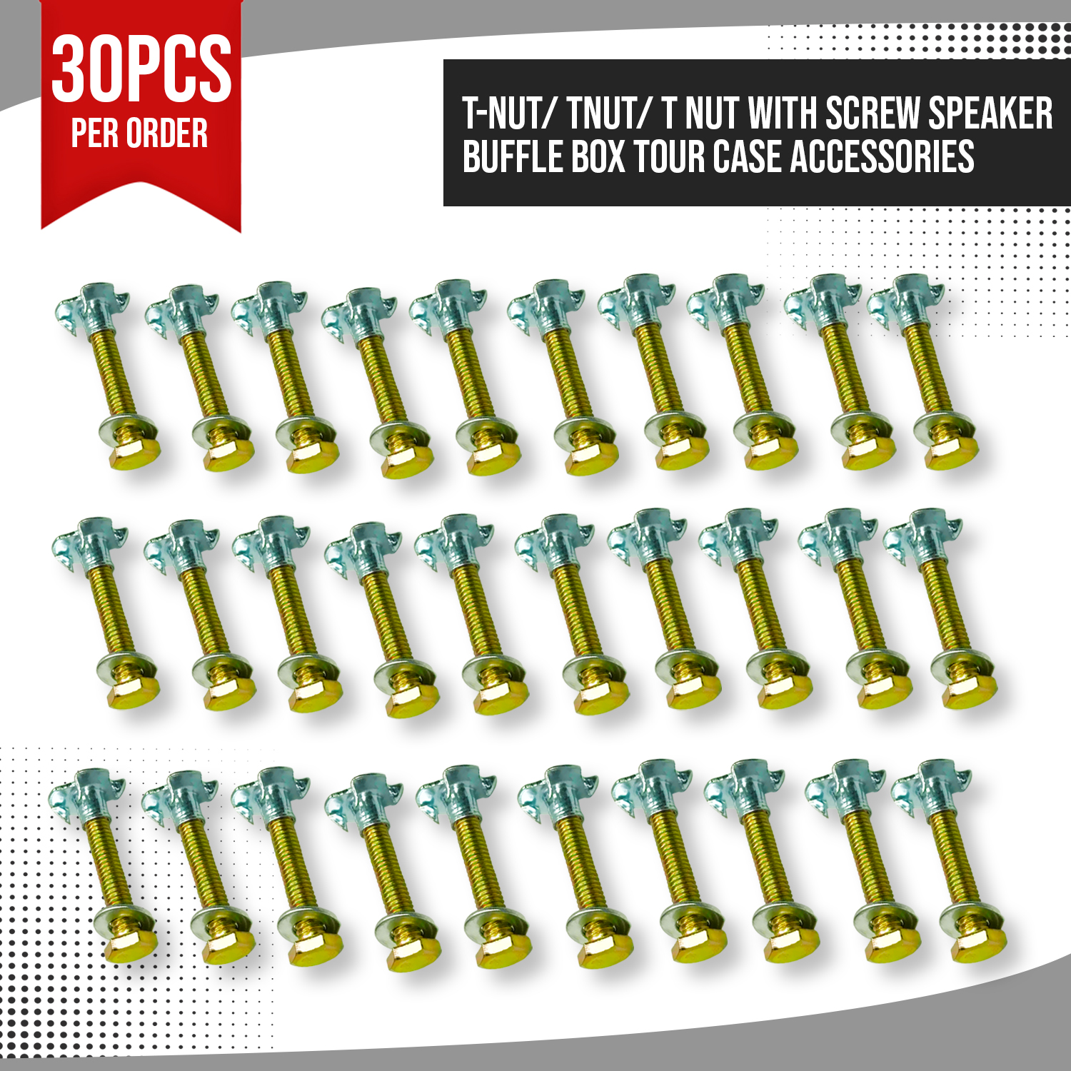 30PCS Tnut/ Tnut/ T nut with Screw Speaker Baffle Box Tour Case