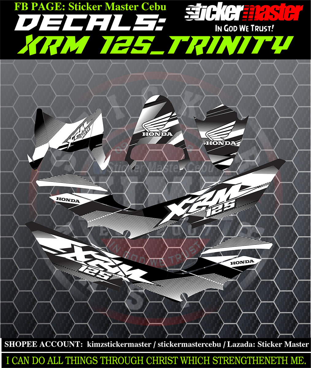 Xrm 125 Trinity Decals V2-black White 