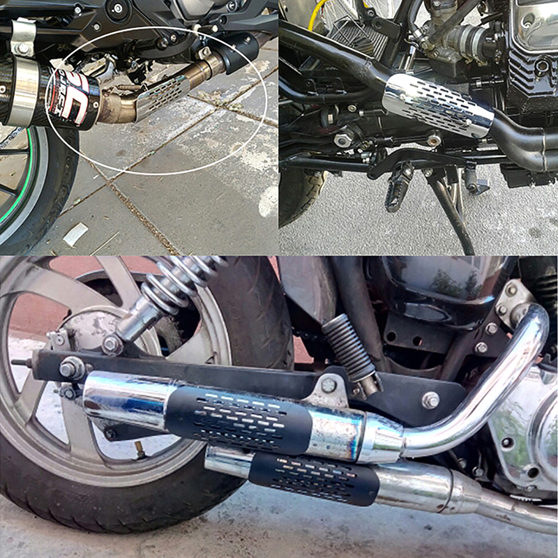 รถจักรยานยนต์ท่อไอเสียแผ่นกันความร้อนการปรับเปลี่ยนรถจักรยานยนต์ Anti-Scald ฝาครอบป้องกันใช้ได้กับลาดตระเวนคาวาซากิ【อุปกรณ์เสริม】