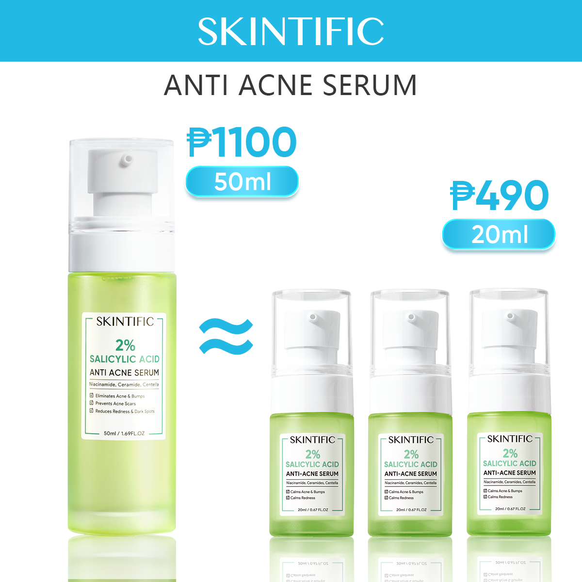 【anti Acne 】skintific Official 2 Salicylic Acid Anti Acne Serum Spot