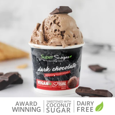 Super Scoops Dairy-Free Vegan Ice Cream Dark Chocolate Mini Cup
