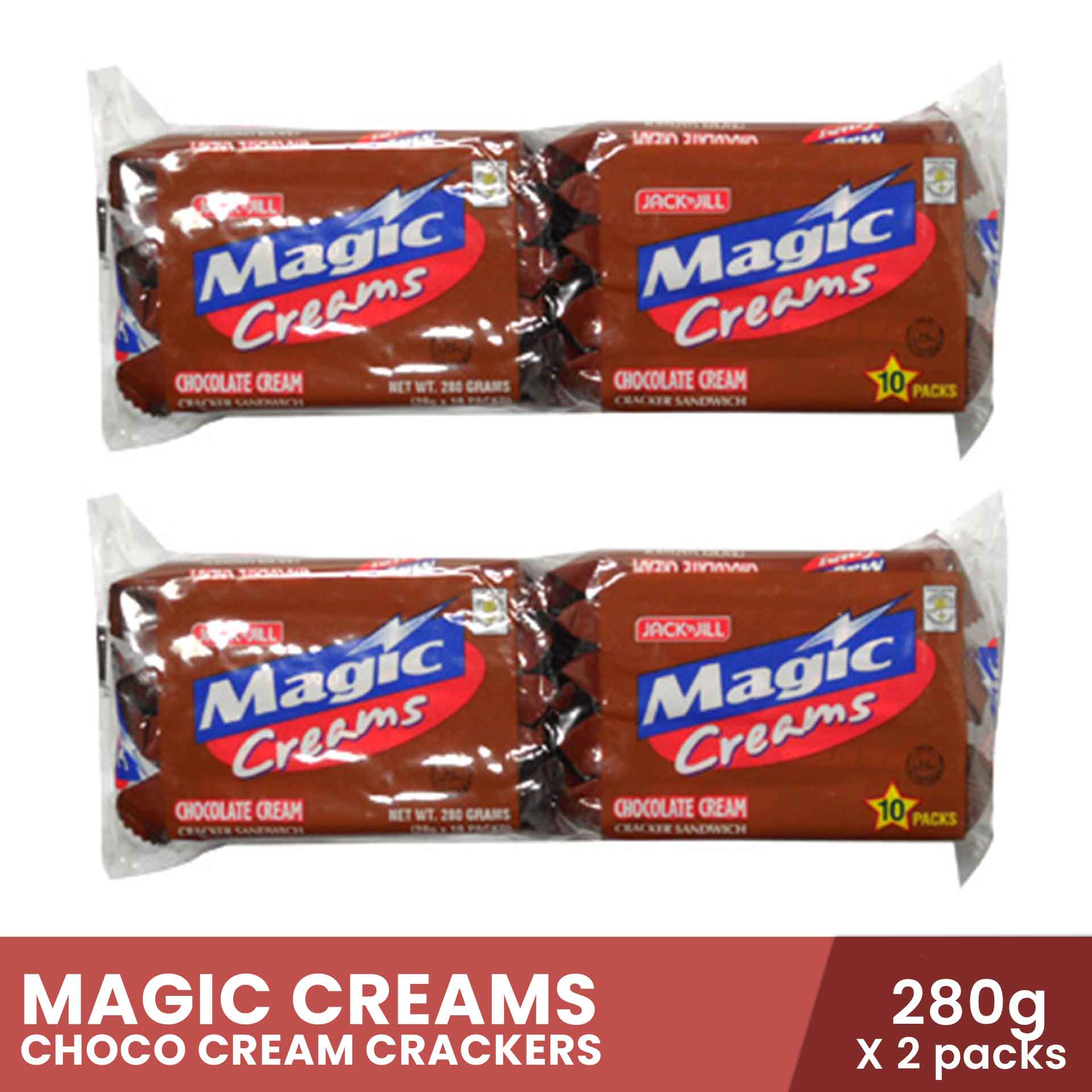 MAGIC Creams Choco Cream Crackers 10s x 28g x 2 packs, healthy cracker