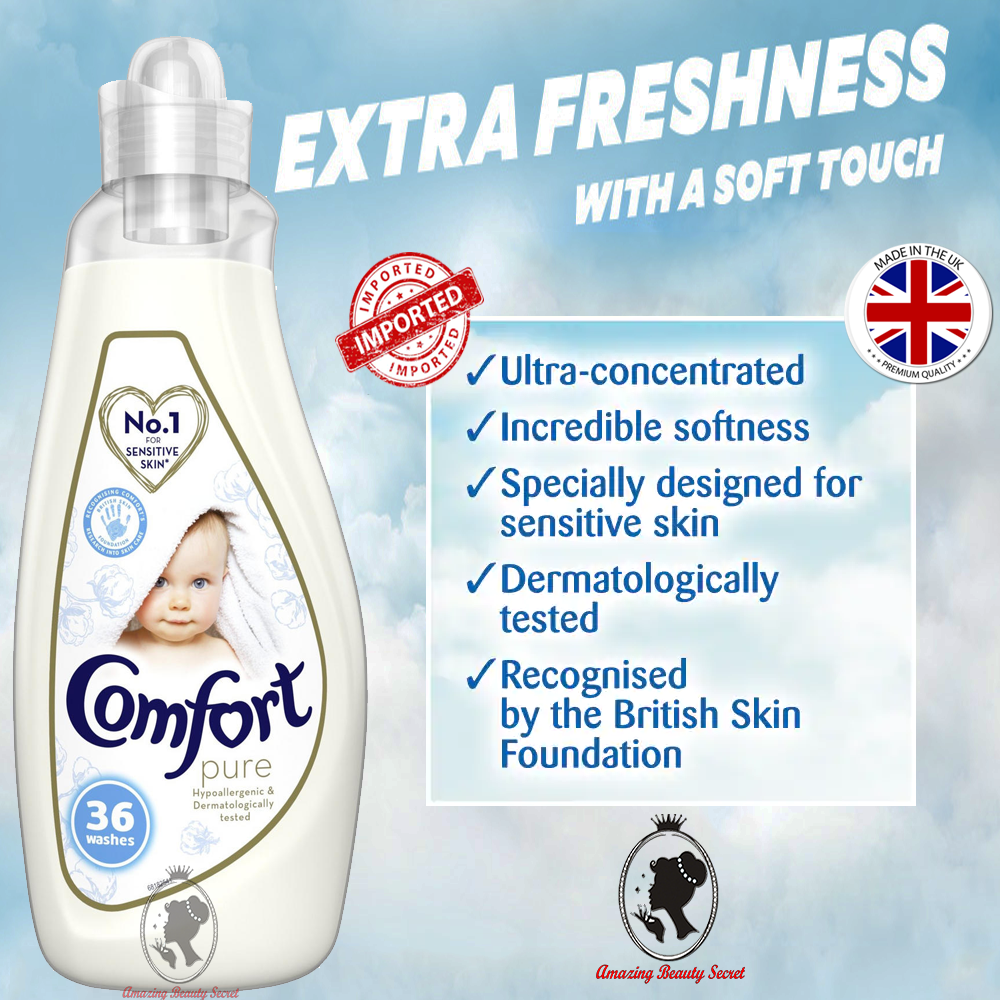 COMFORT PURE ULTRA CONCENTRATED FABRIC CONDITIONER LIQUID 36 WASH (MADE IN  UK) 1.26L