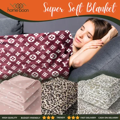 HOME BOON - Blanket Super Soft Fluffy and Warm Comfortable Modern Bedding Blanket Soft Skin-friendly Printed Assorted Designs FOR KIDS AND FOR ADULT (Size 150cm-200cm) / Kumot