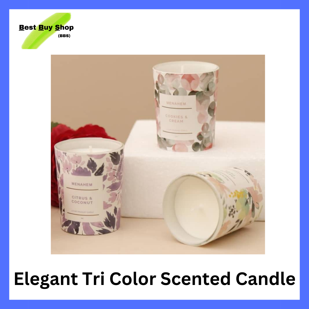 Tri Color Scented Candle Room Fragrance Smokeless and Relaxing