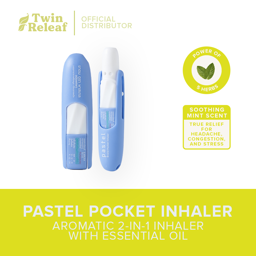 Twin Releaf 2in1 Pastel Pocket Inhaler [Menthol Vapors, Relieves