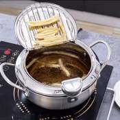 Japanese Style Non-Stick Fryer Pan, 24cm, Portable Kitchen Cookware