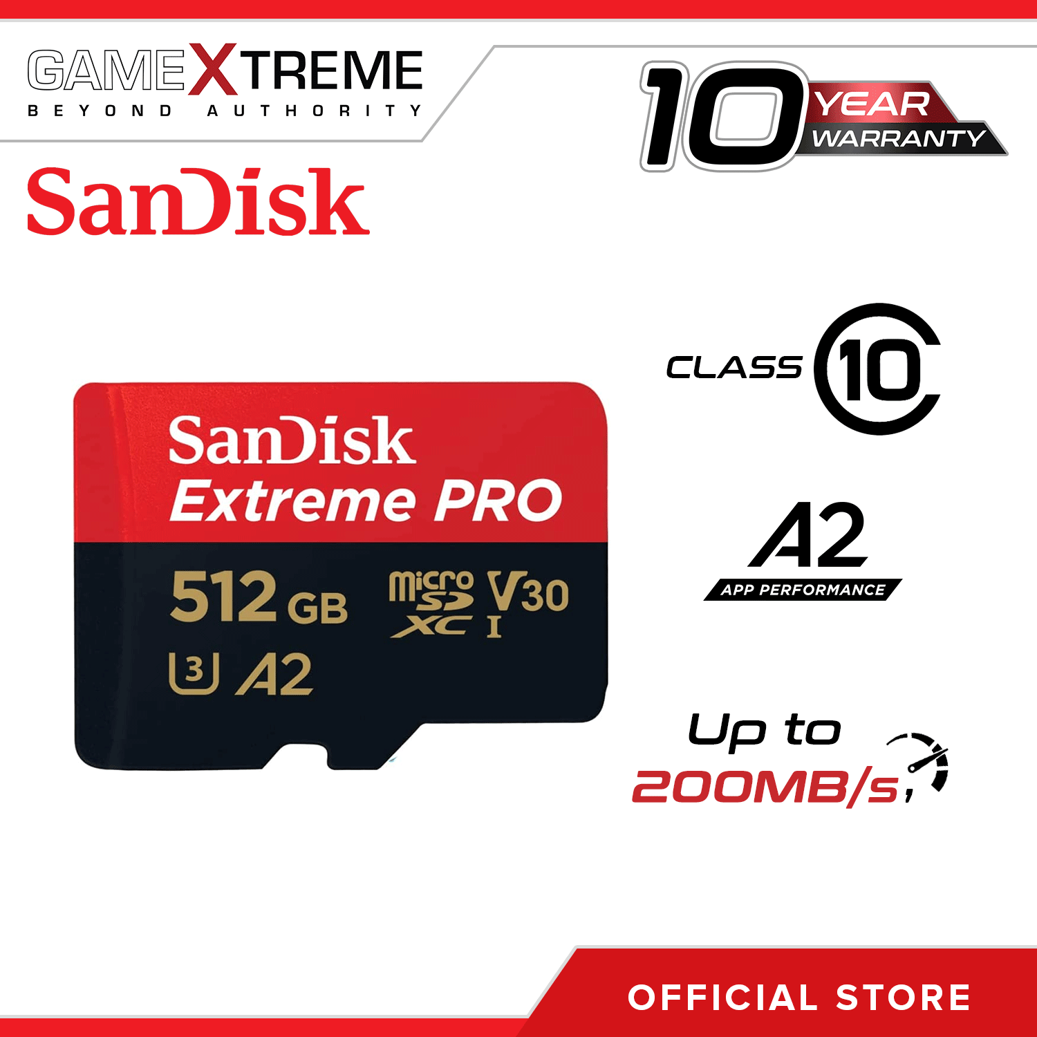 SanDisk 512GB Extreme PRO A2 microSDXC Card UHS-I U3 V30 Read Speed up to  200MB/s for 4K UHD Video (SDSQXCD-512G-GN6MA) 