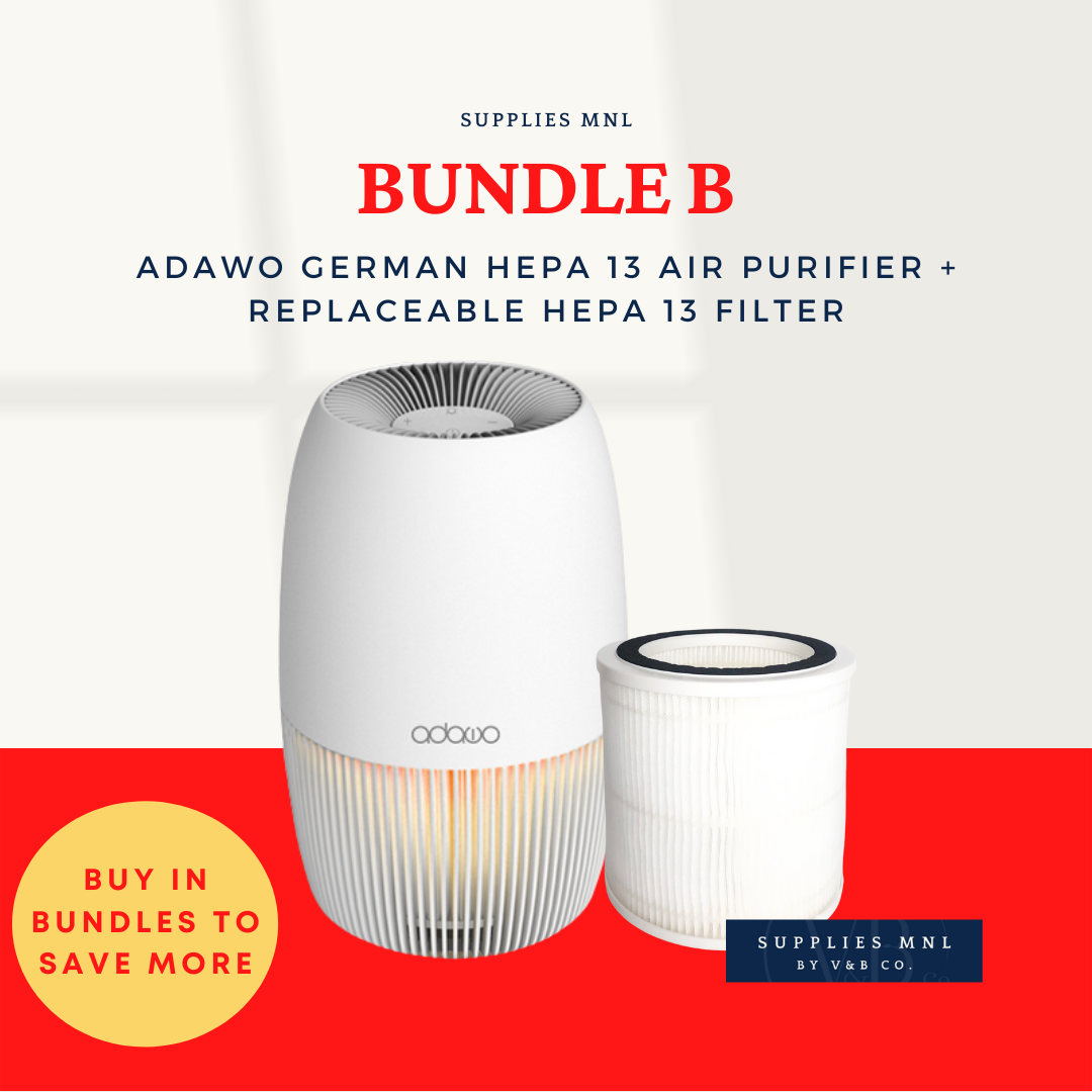BUNDLE B Adawo German HEPA 13 Air Purifier + HEPA 13 Filter Lazada PH
