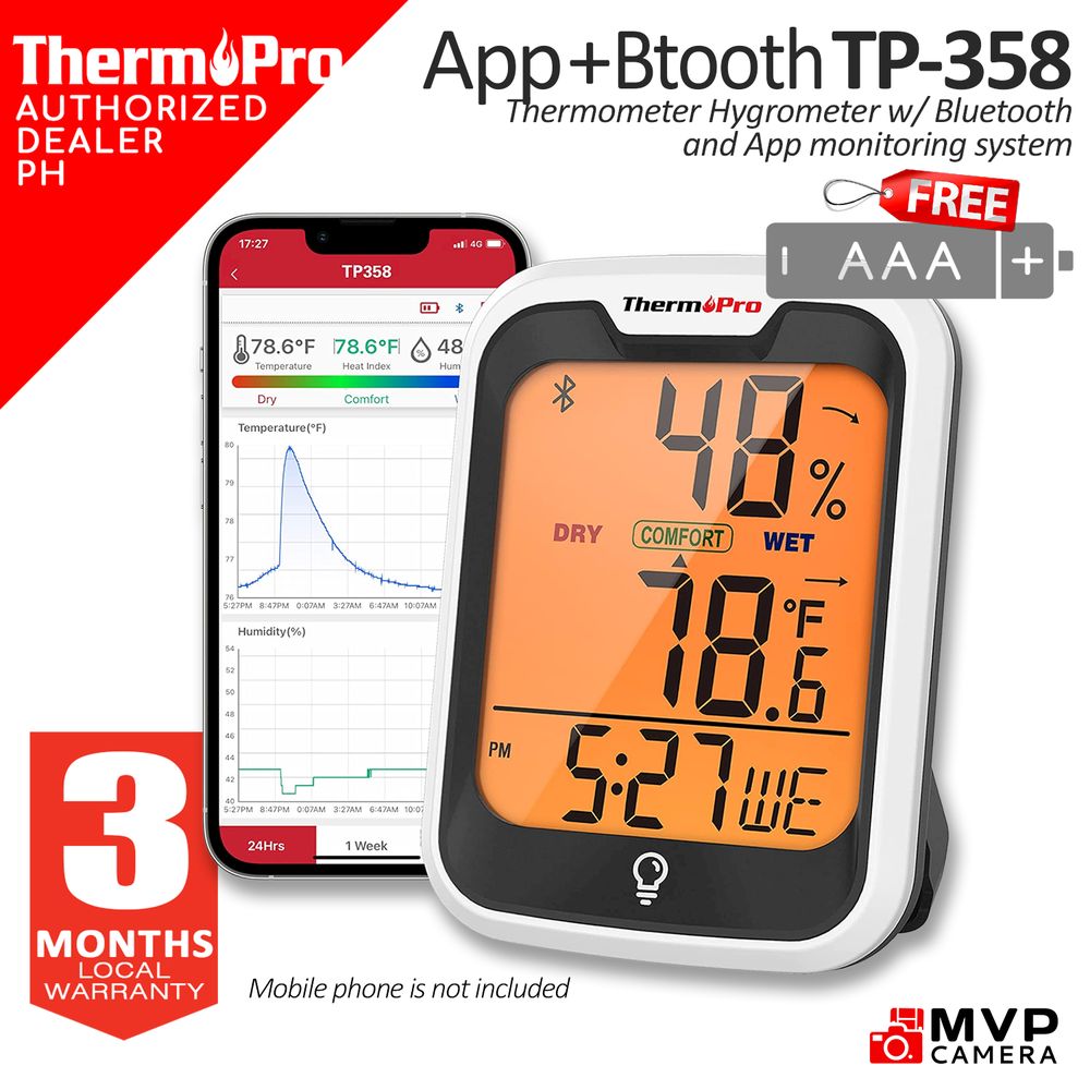 Thermopro TP358 Smart Wireless Digital Room Thermometer Hygrometer With  Alert (bluetooth 5.0) - Eezee